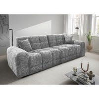 VIERSITZER-SOFA in Struktur Silberfarben  - Silberfarben/Schwarz, MODERN, Kunststoff/Textil (300/87/120cm) - Livetastic
