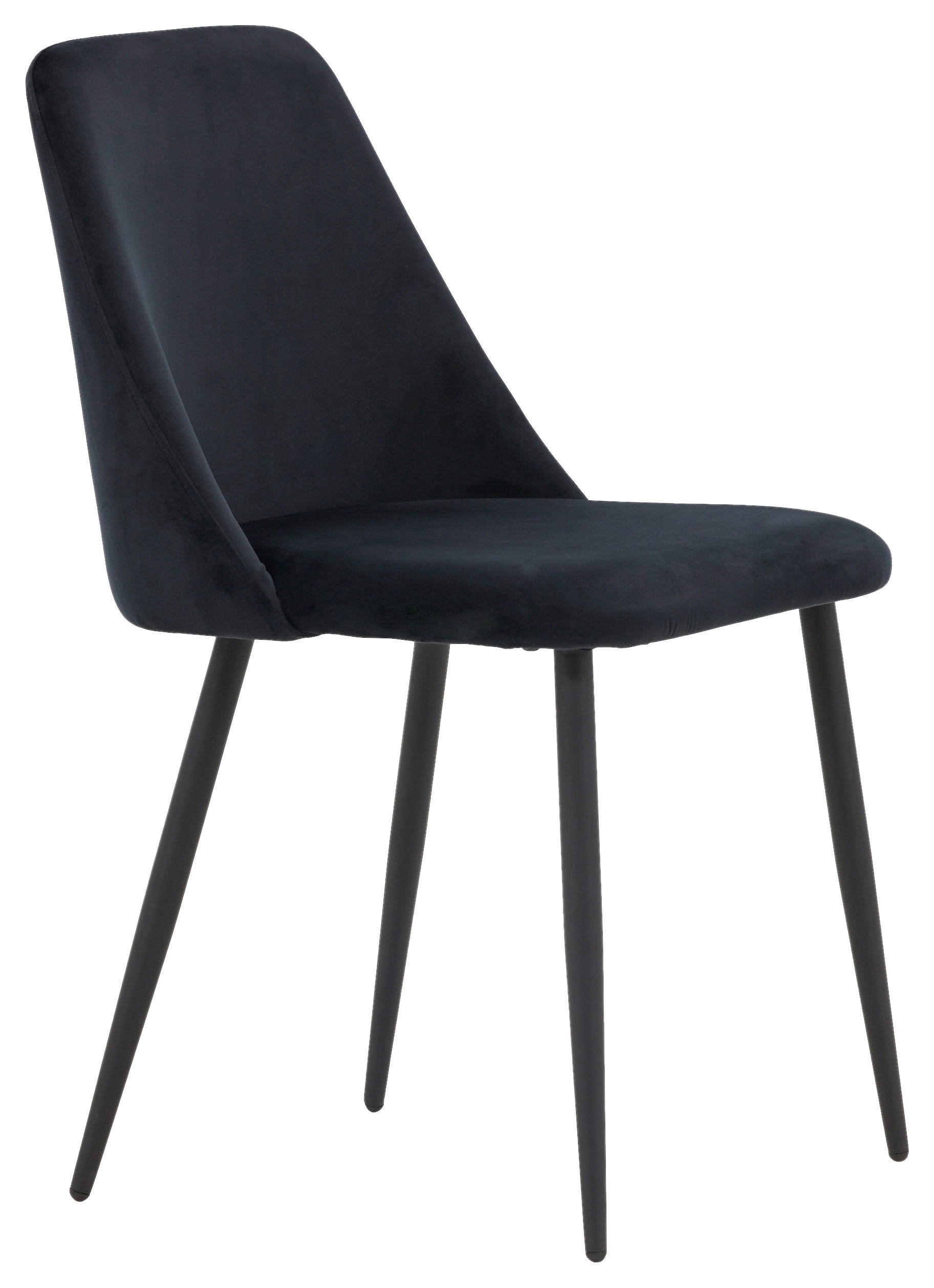 STUHL-SET 2 Stück  in Stahl Samt  - Schwarz, Design, Textil/Metall (49/87/56cm) - Livetastic