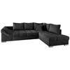 ECKSCHLAFSOFA in Schwarz Textil   - Silberfarben/Schwarz, Design, Holz/Textil (298/202cm) - MID.YOU