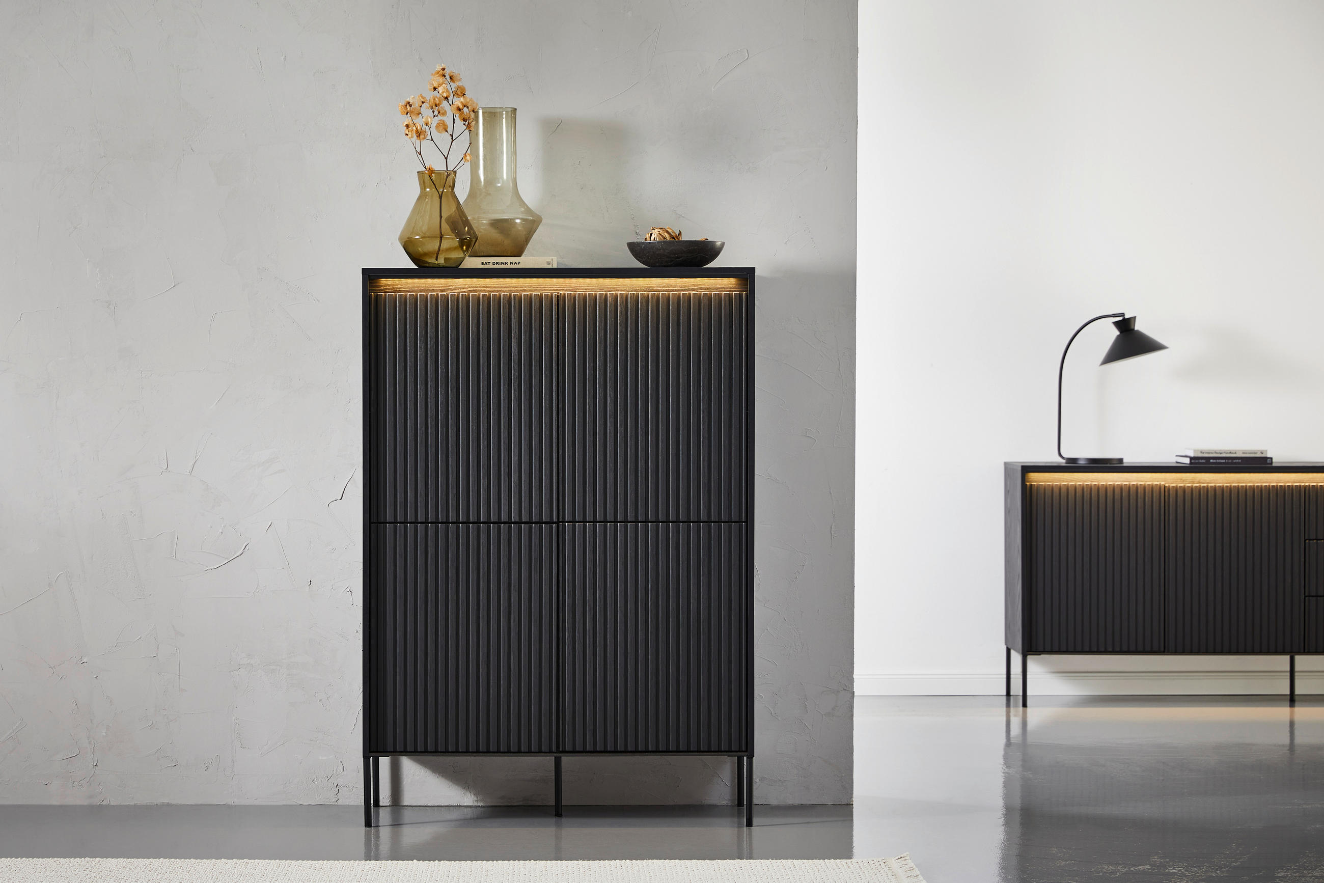 HIGHBOARD  in 98/140/40 cm  - Schwarz, Design, Holzwerkstoff (98/140/40cm) - Hom`in