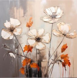 XXXL OBRAZ NA KOVU, květiny, 30/30/2 cm