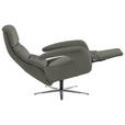 RELAXSESSEL in Leder Dunkelgrau  - Edelstahlfarben/Dunkelgrau, Design, Leder/Metall (76/119/86cm) - Dieter Knoll