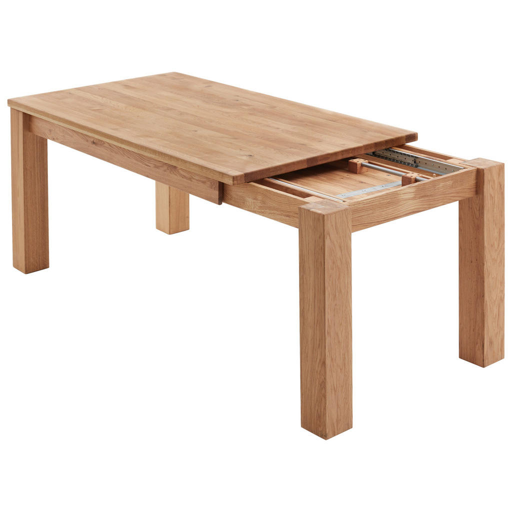 Thumbnail - Linea Natura Ausziehtisch, Eiche, Holz, Eiche, massiv, rechteckig, eckig, 90x76x160-230 cm, Fsc, ausziehbar, Esszimmer, ...