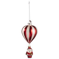 KARÁCSONYFAGÖMB - piros/fehér, Trend, Üveg (7/15cm) - X-Mas