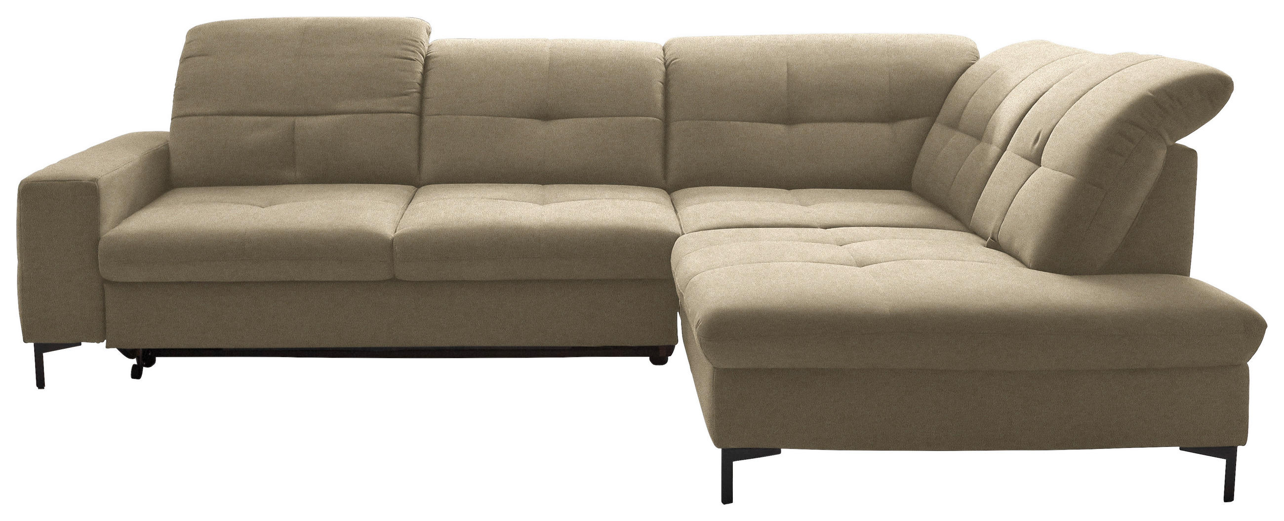 ECKSOFA in Chenille Beige  310/240 cm  - Beige/Schwarz, Design, Textil/Metall (310/240cm) - Xora