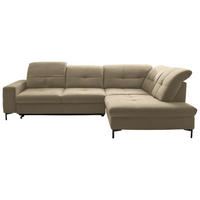ECKSOFA in Chenille Beige  310/240 cm  - Beige/Schwarz, Design, Textil/Metall (310/240cm) - Xora