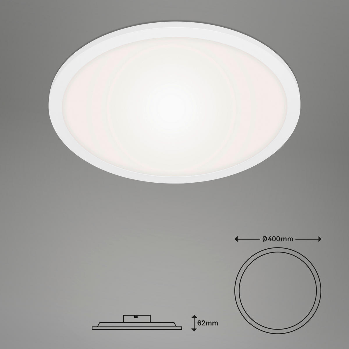 LED PLAFONJERA PIATTO  - bela, Osnovno, metal/plastika (40/6,2cm)