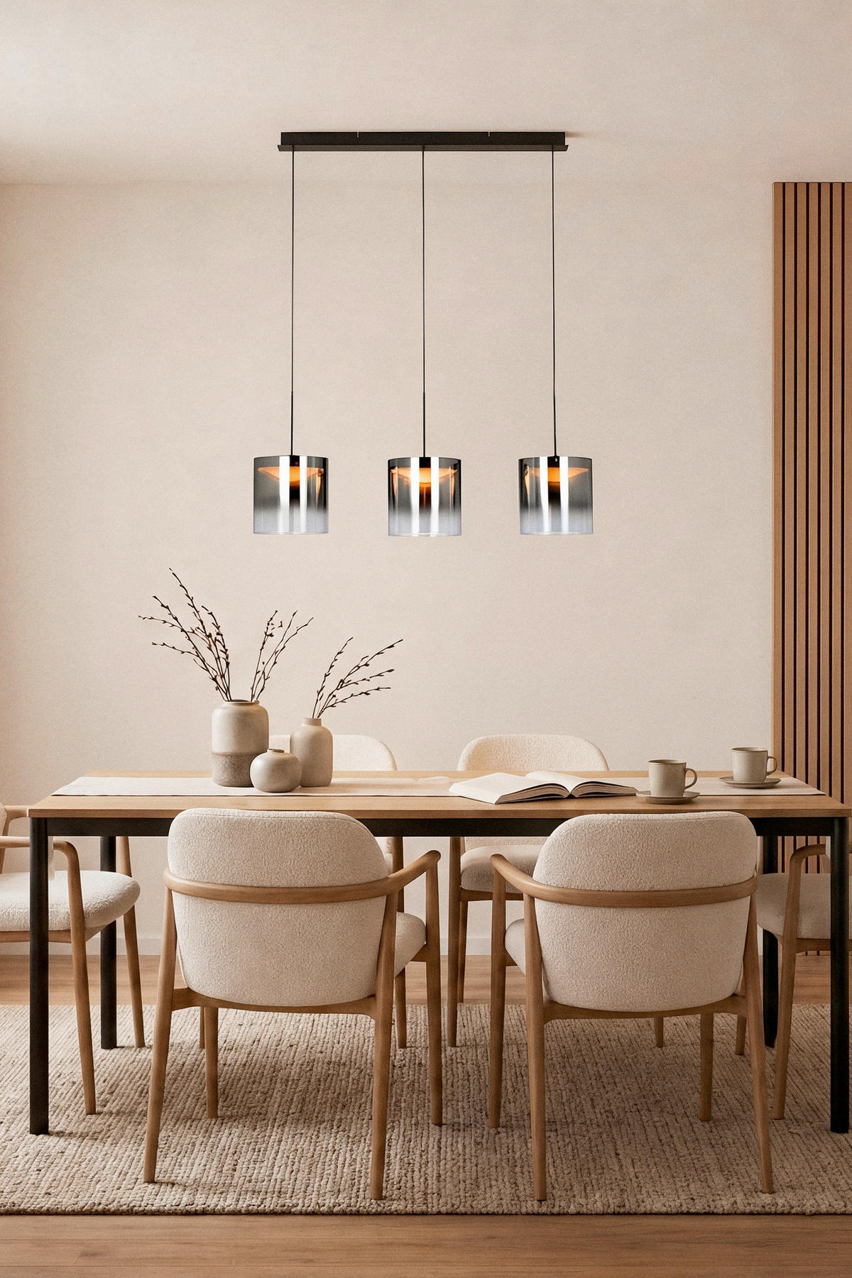 LED SVJETILJKA VISEĆA    100/20/180 cm    Baia  - crna, Design, staklo/metal (100/20/180cm) - Dieter Knoll