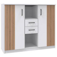SIDEBOARD 122/105/40 cm  in Weiss, Eiche Artisan  - Weiss/Schwarz, Design, Holzwerkstoff/Kunststoff (122/105/40cm) - Carryhome