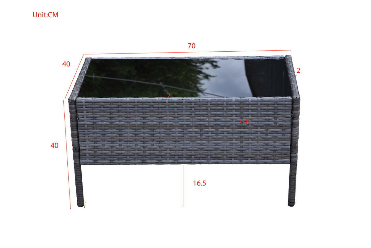 VRTNI SET       krem barve, siva, črna    - siva/črna, Basics, umetna masa/steklo - Ambia Garden