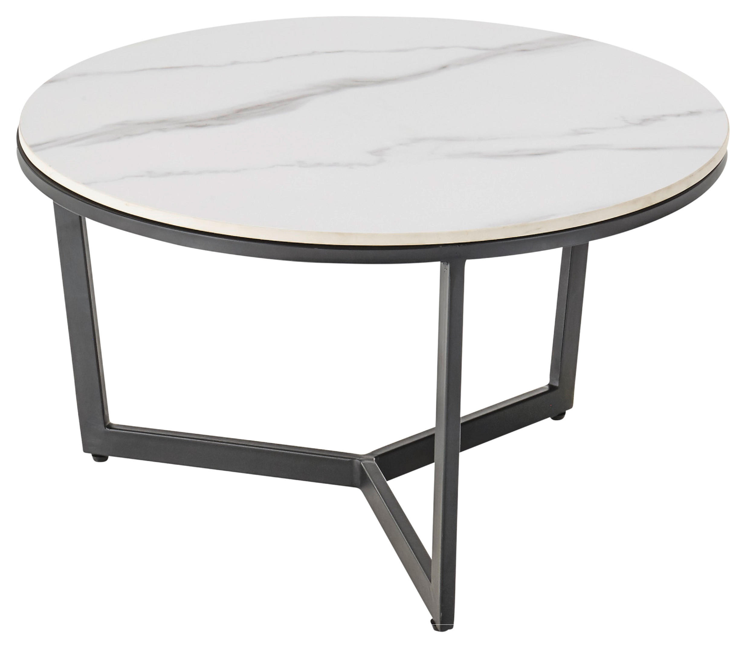 COUCHTISCH in Metall, Keramik  - Schwarz/Weiß, Design, Keramik/Metall (70/38cm) - MID.YOU