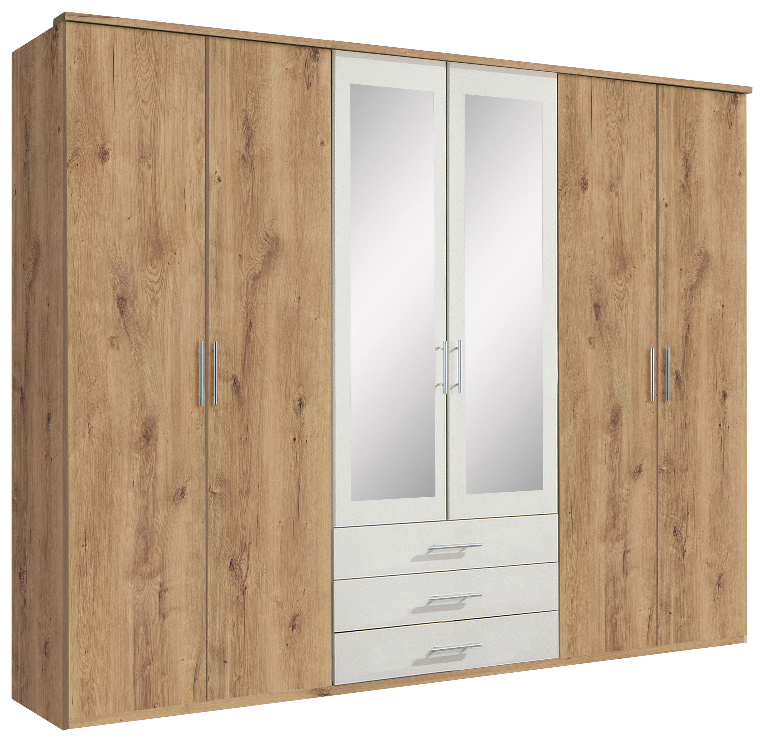 Kleiderschrank 270 cm mit Spiegel 6-türig finden