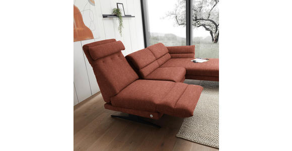 ECKSOFA  in Flachgewebe Rostfarben  279-327/176-217 cm  - Rostfarben/Schwarz, Design, Textil/Metall (279-327/176-217cm) - Dieter Knoll