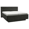 POLSTERBETT 180/200 cm,  in Schwarz, gepolstertes Kopfteil, Bettkasten, Lattenroste, Matratzen, H4 + H4 = sehr fest  - Schieferfarben/Schwarz, Design, Textil (180/200cm) - Musterring