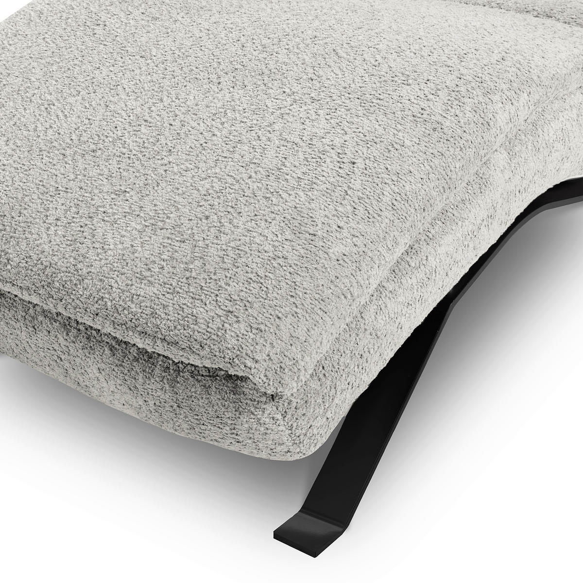 RELAXLIEGE Echtleder Hellgrau  - Hellgrau/Schwarz, Design, Leder/Metall (65/95/171cm) - Celina Home