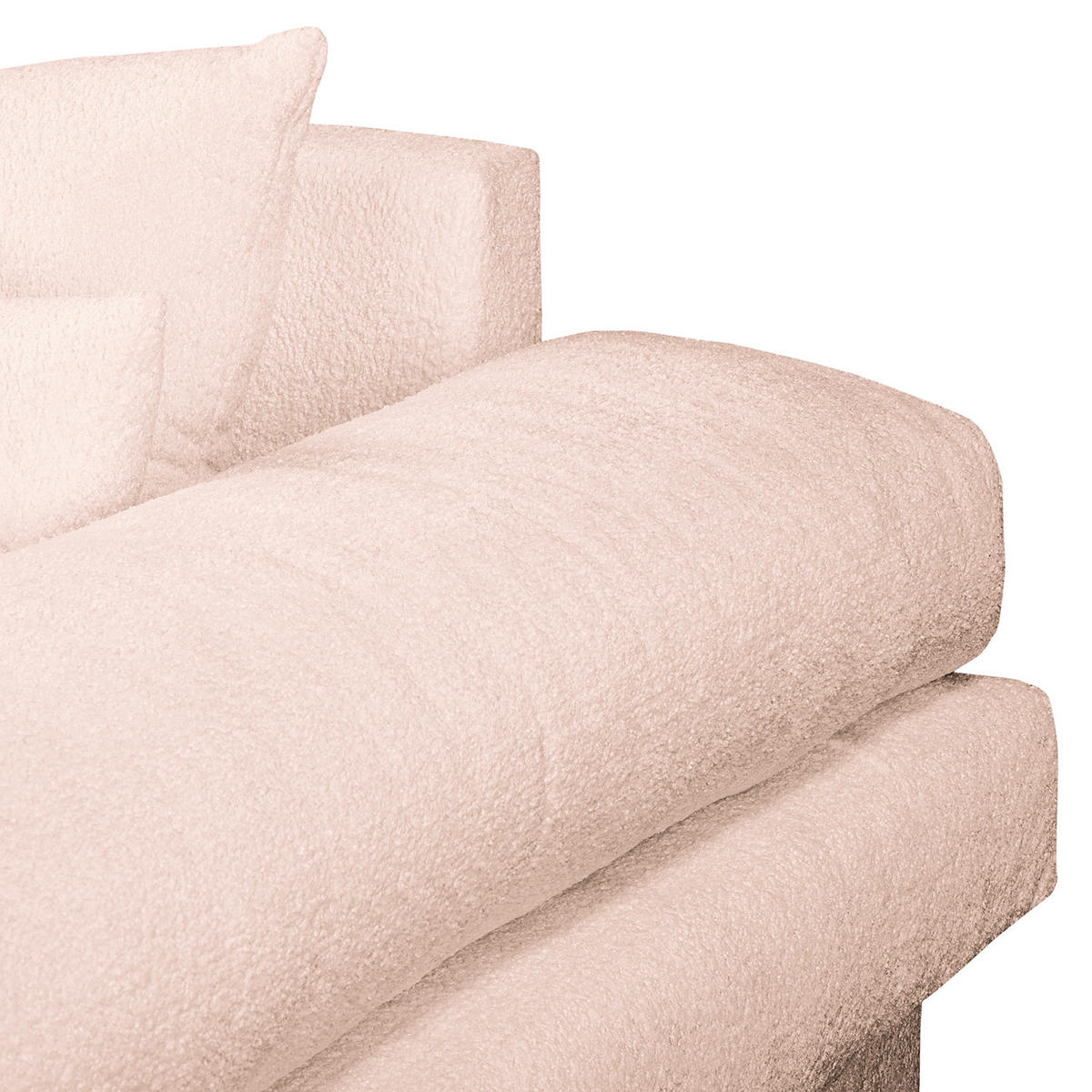 ECKSOFA Naomi in Chenille Rosa Rückenkissen  284/243 cm  - Schwarz/Rosa, Design, Kunststoff/Textil (284/243cm) - P & B