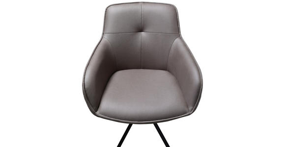 ARMLEHNSTUHL in Eisen Mikrofaser - Schwarz/Braun, Design, Textil/Metall (60,5/83,4/62,5cm) - Novel