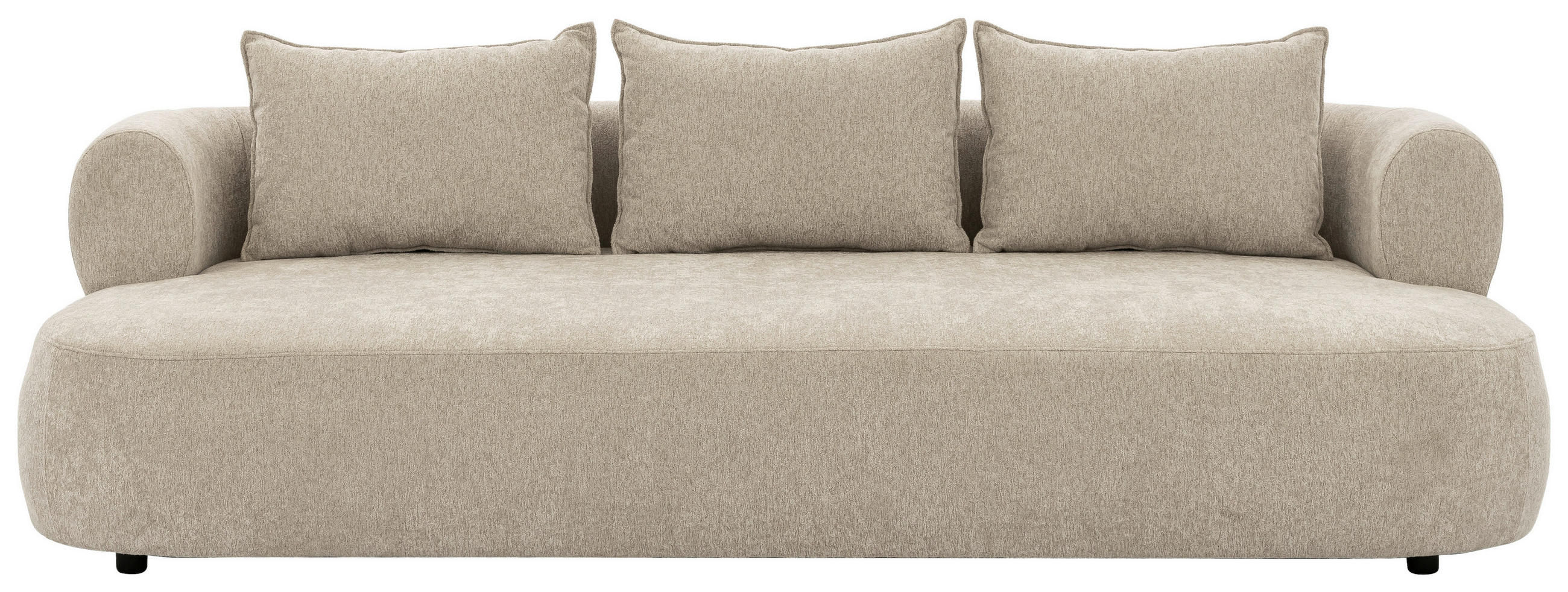 BIGSOFA in Chenille Beige - Beige/Schwarz, Design, Kunststoff/Textil (240/76/122cm) - Livetastic