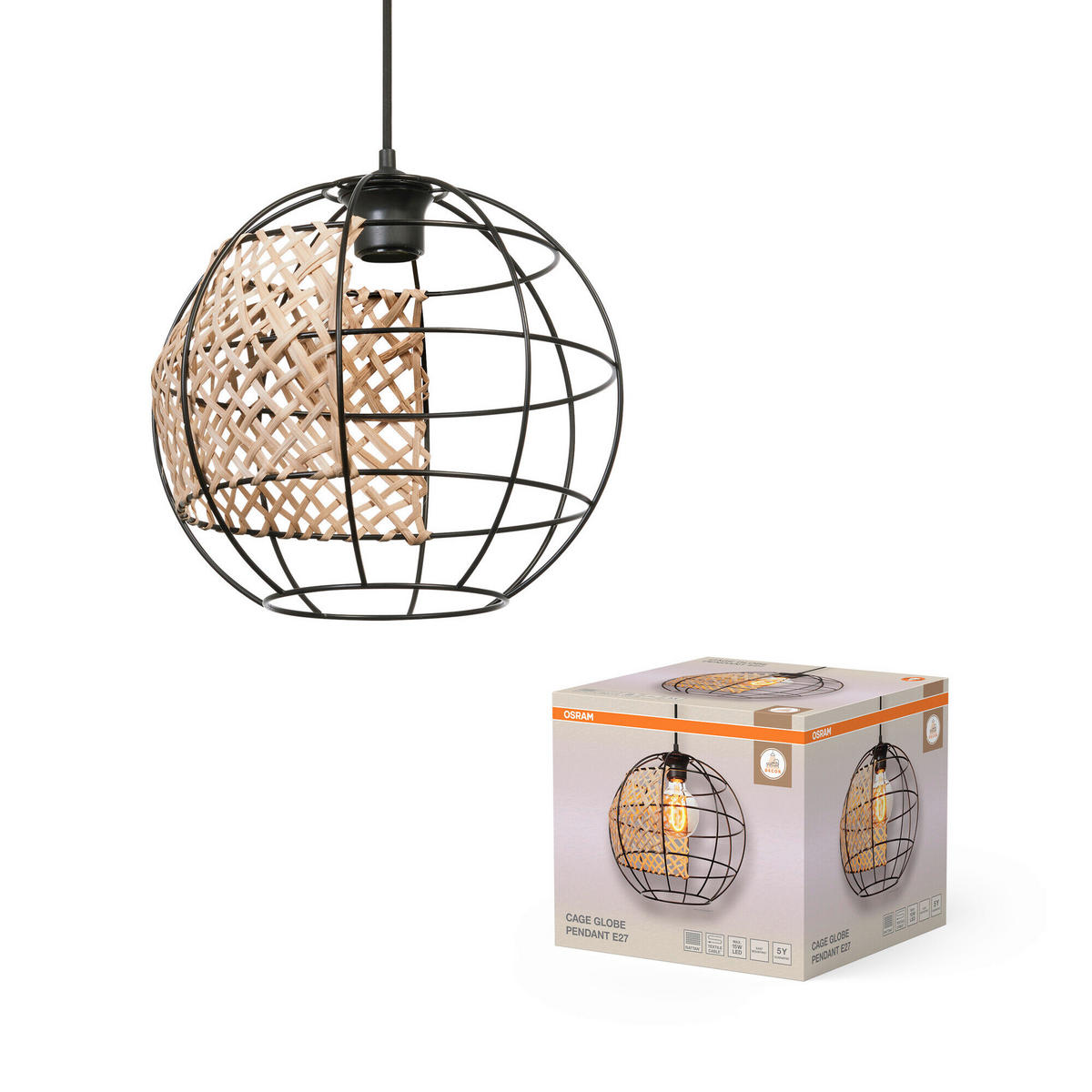 HÄNGELEUCHTE 30/132 cm  - Basics, Holz/Metall (30/132cm) - Osram