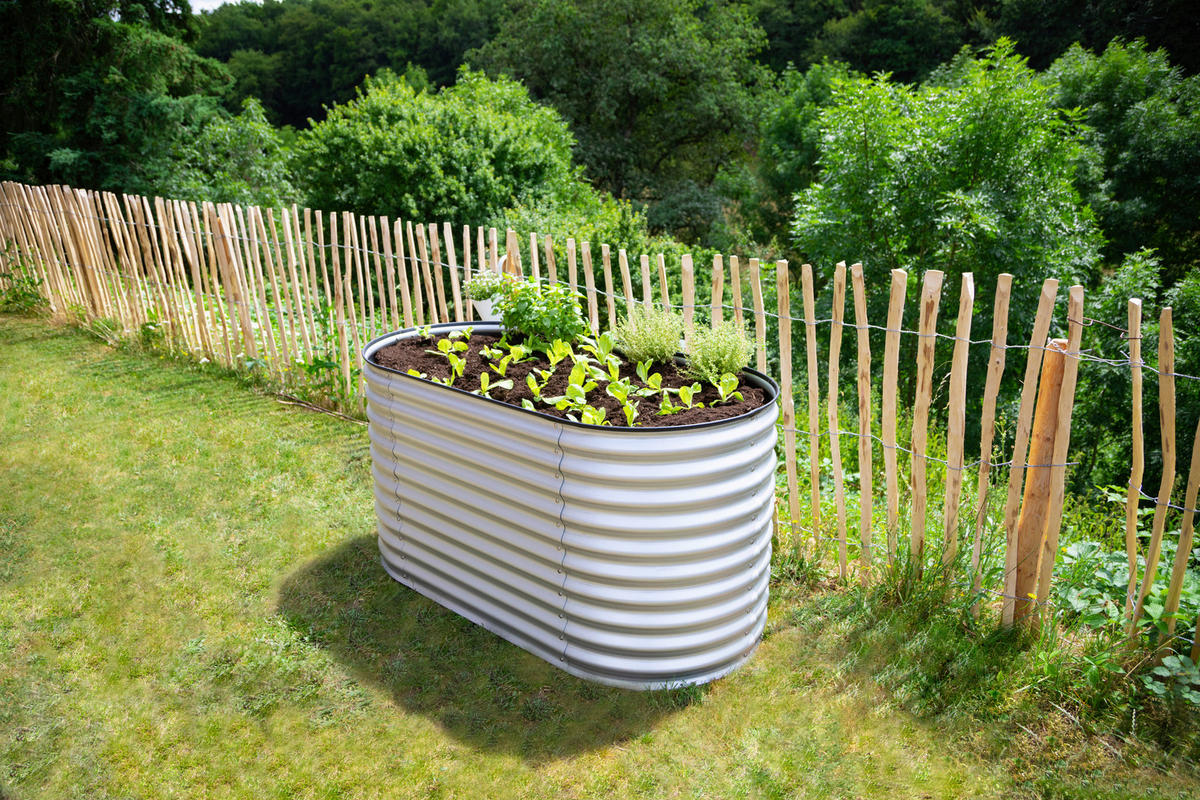 HOCHBEET 160/82/80 cm  - Silberfarben, Basics, Metall (160/82/80cm)