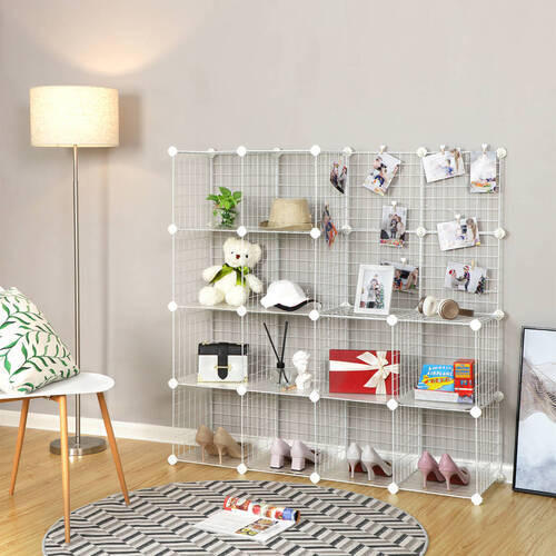 KOMBINÁCIA REGÁLOV, biela, železo, 123/123/31 cm - biela, Basics, kov/plast (123/123/31cm) - Boxxx