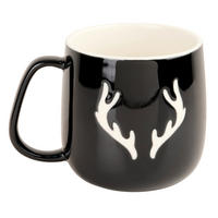 KAFFEEBECHER  450 ml   - Schwarz, LIFESTYLE, Keramik (9/9,7cm) - X-Mas