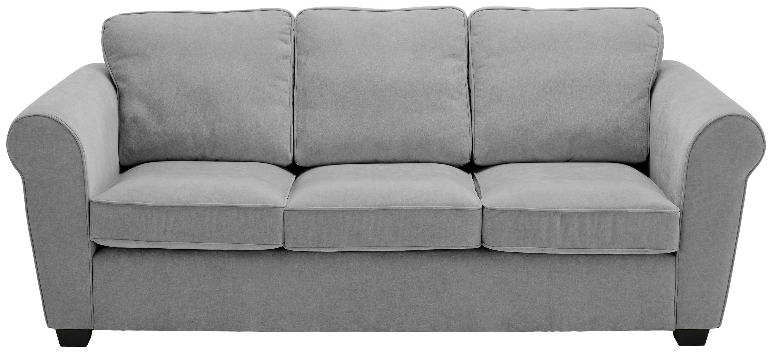 3-SITZER-SOFA Chenille Grau  - Schwarz/Grau, KONVENTIONELL, Kunststoff/Textil (226/88/86cm) - Carryhome