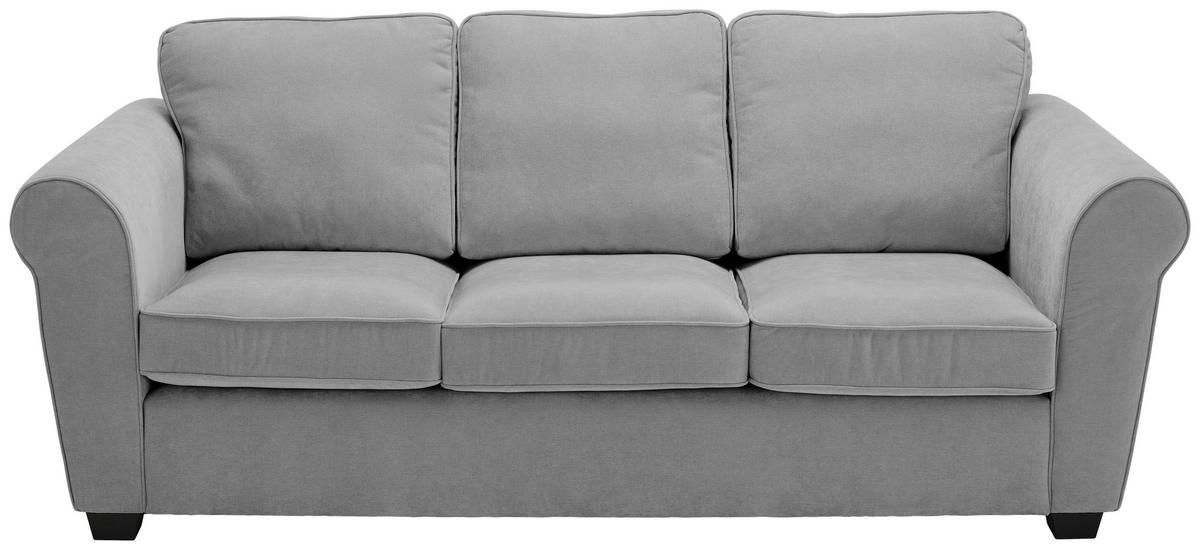 3-SITZER-SOFA Chenille Grau  - Schwarz/Grau, KONVENTIONELL, Kunststoff/Textil (226/88/86cm) - Carryhome