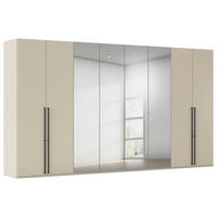 DREHTÜRENSCHRANK 400/235/61 cm,  in Champagner, 8-türig  - Chromfarben/Champagner, Basics, Glas/Holzwerkstoff (400/235/61cm) - Novel