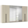 DREHTÜRENSCHRANK 400/223/61 cm,  in Champagner, 8-türig  - Chromfarben/Champagner, Basics, Glas/Holzwerkstoff (400/223/61cm) - Novel