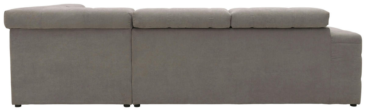 ECKSOFA in Mikrofaser Silberfarben  275/228 cm  - Silberfarben/Schwarz, Design, Kunststoff/Textil (275/228cm) - MID.YOU