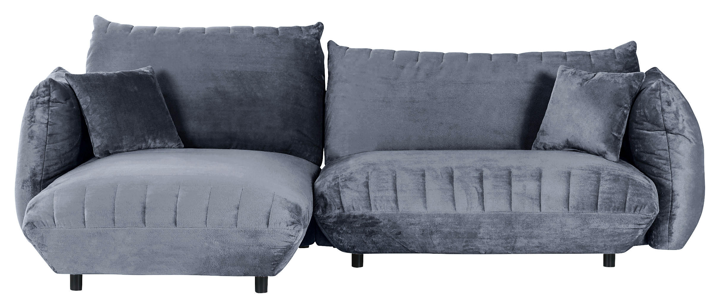 HÖRNSOFFA i plysch blågrå  - blågrå/svart, Klassisk, textil/plast (170/270cm) - MID.YOU