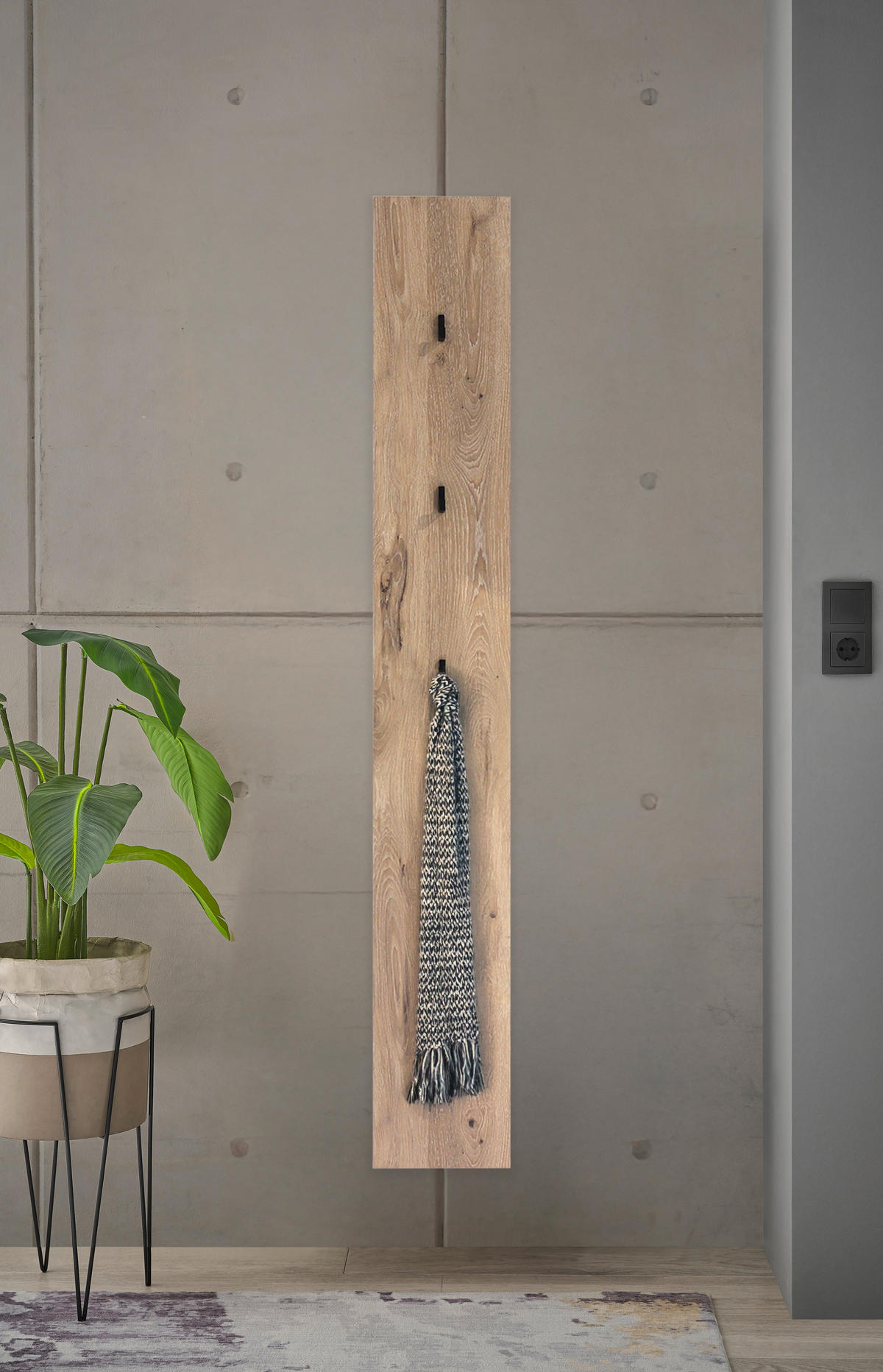 GARDEROBENPANEEL  in 22/170/2 cm  - Eichefarben, Basics, Holzwerkstoff (22/170/2cm) - Carryhome