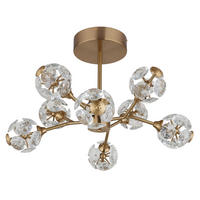 LED-DECKENLEUCHTE 65/38 cm   - Klar/Goldfarben, KONVENTIONELL, Glas/Metall (65/38cm) - Globo