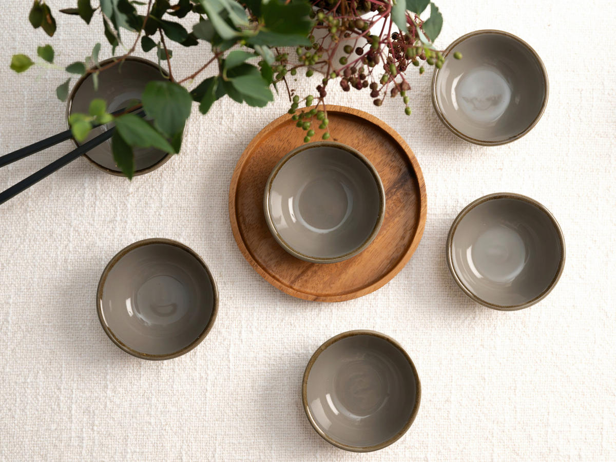 DIPSCHALENSET 8 cm  - Grau, Trend, Keramik (8cm) - Creatable