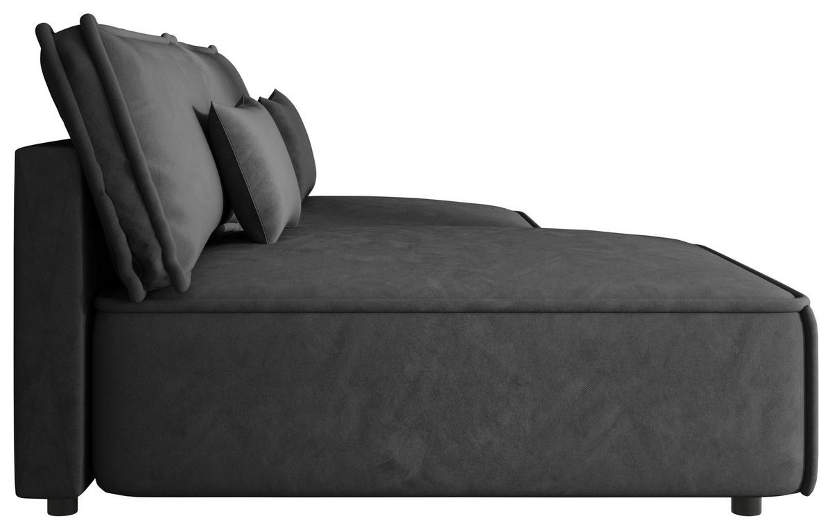 ECKSOFA Anthrazit Webstoff Zierkissen, Rückenkissen, Rücken echt  - Anthrazit/Schwarz, MODERN, Kunststoff/Textil (153/200cm) - Xora