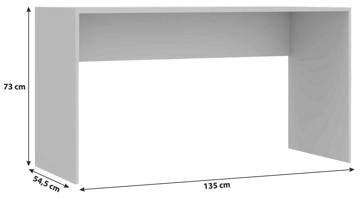 SCHREIBTISCH 135/73/54,4 cm  in Anthrazit  - Anthrazit, Konventionell, Holzwerkstoff (135/73/54,4cm) - Hom`in