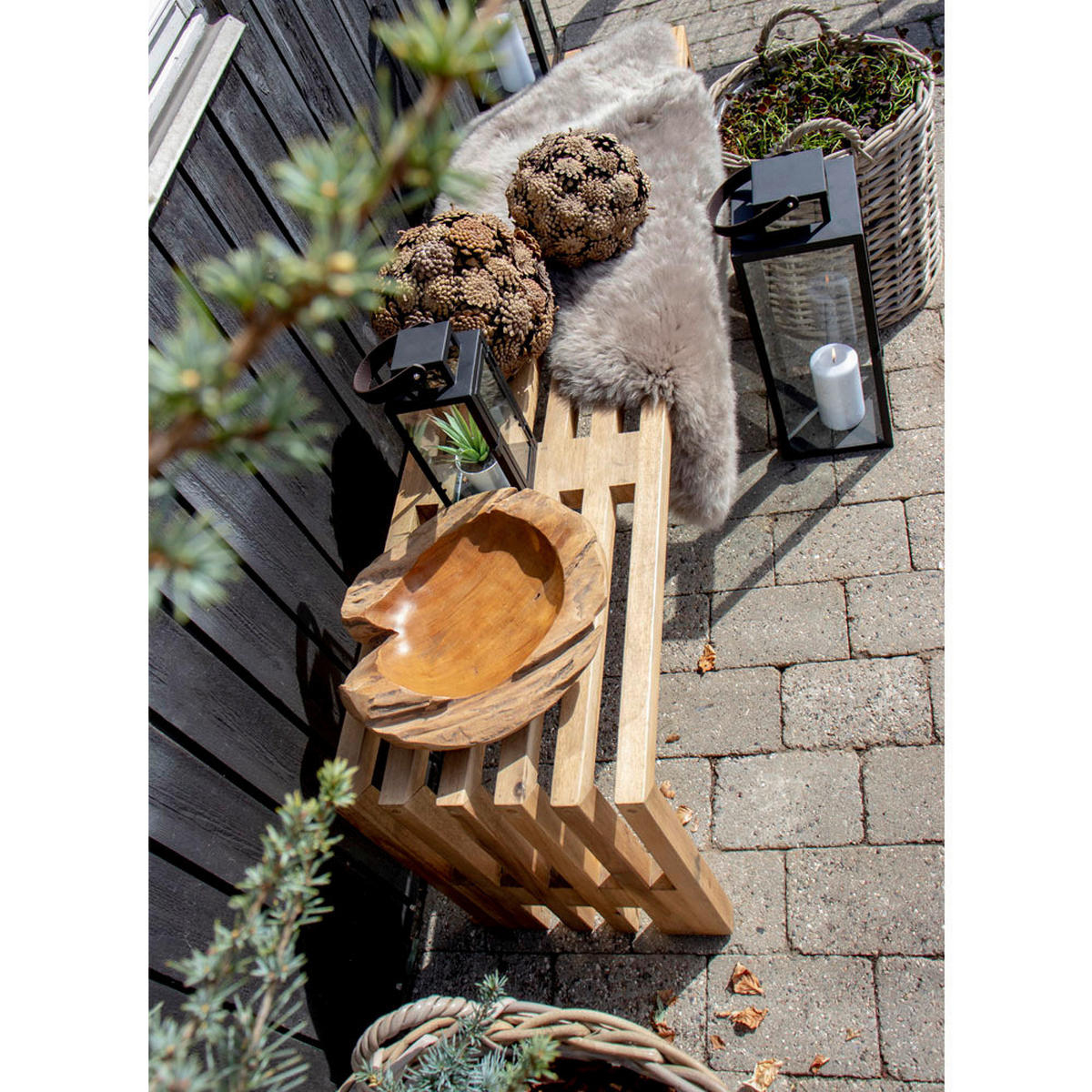 DEKOSCHALE - Teakfarben, Basics, Holz (30/10/30cm)
