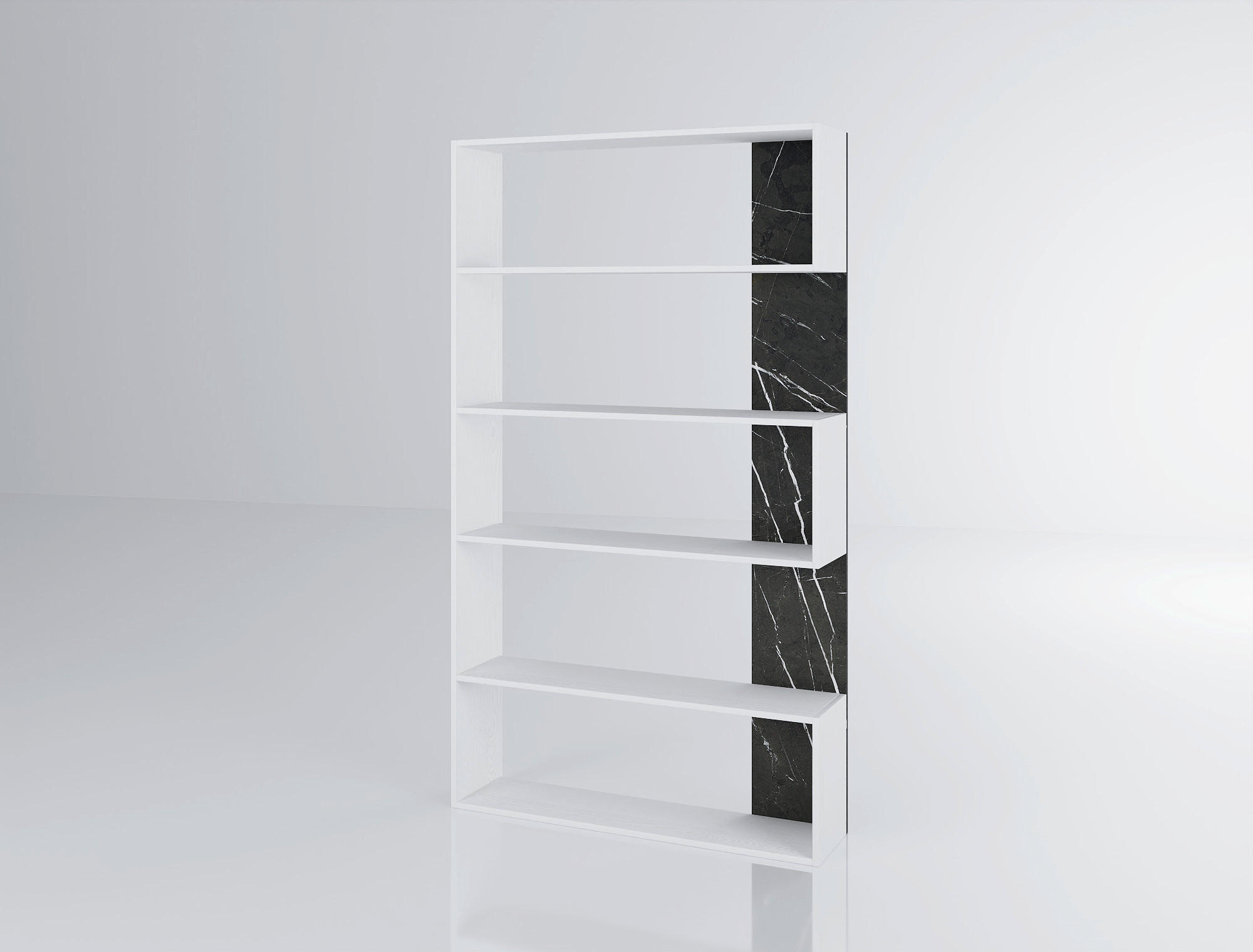 ETAJERĂ  197/12/26 cm alb, negru  - alb/negru, Modern, material pe bază de lemn (197/12/26cm) - Carryhome