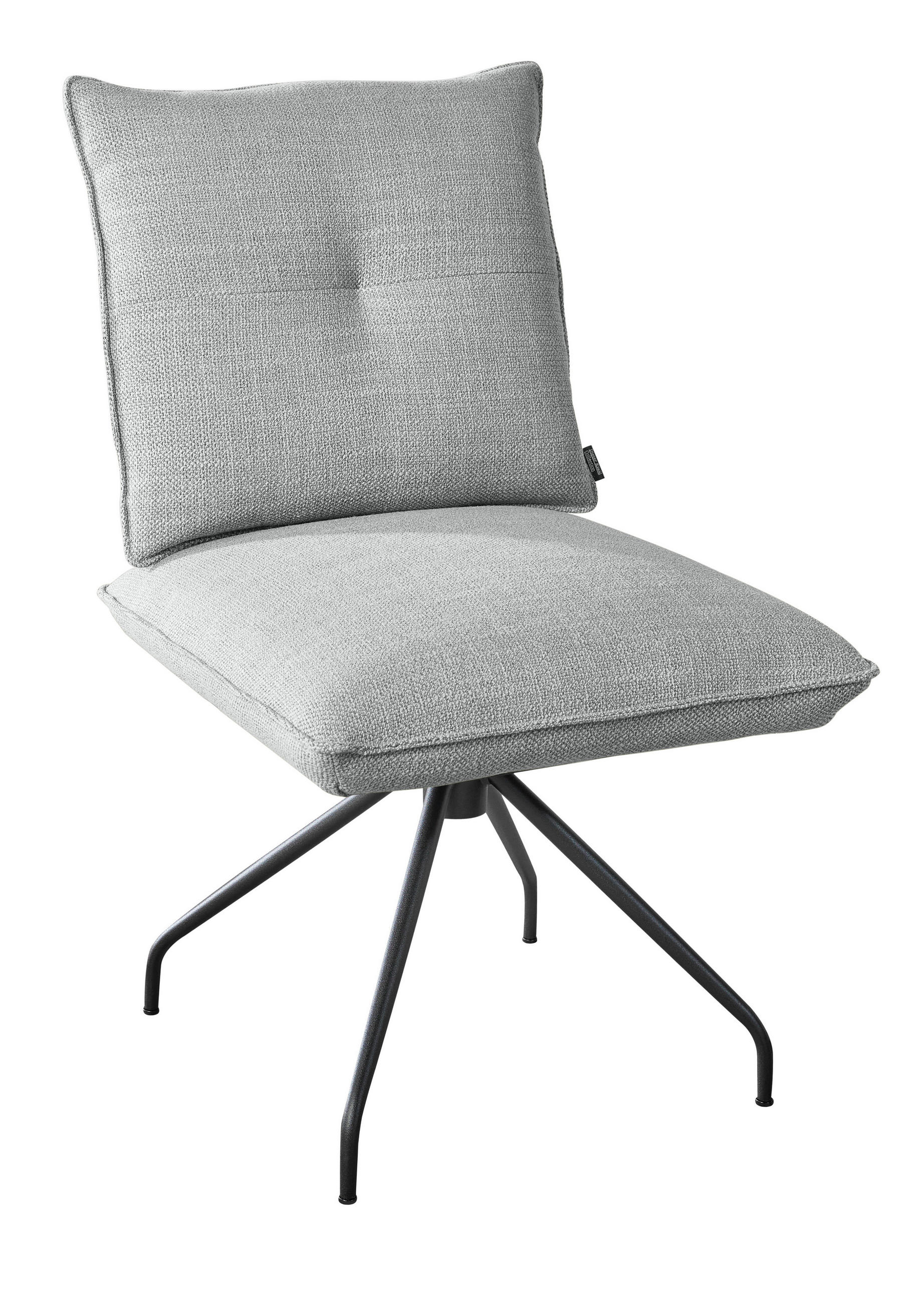 STUHL  in Stahl Struktur Metall, Textil  - Hellgrau/Schwarz, Design, Textil/Metall (50/90/70cm) - Dieter Knoll