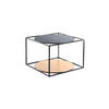 BEISTELLTISCH in Metall, Holzwerkstoff 50/50/36 cm  - Schwarz/Braun, Basics, Holzwerkstoff/Metall (50/50/36cm) - Kayoom