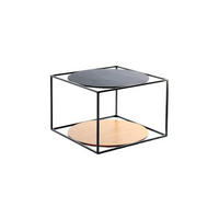 BEISTELLTISCH in Metall, Holzwerkstoff 50/50/36 cm  - Schwarz/Braun, Basics, Holzwerkstoff/Metall (50/50/36cm) - Kayoom
