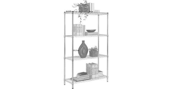 REGAL in 91/150/35,5 cm Chromfarben - Chromfarben, Design, Kunststoff/Metall (91/150/35,5cm) - Carryhome