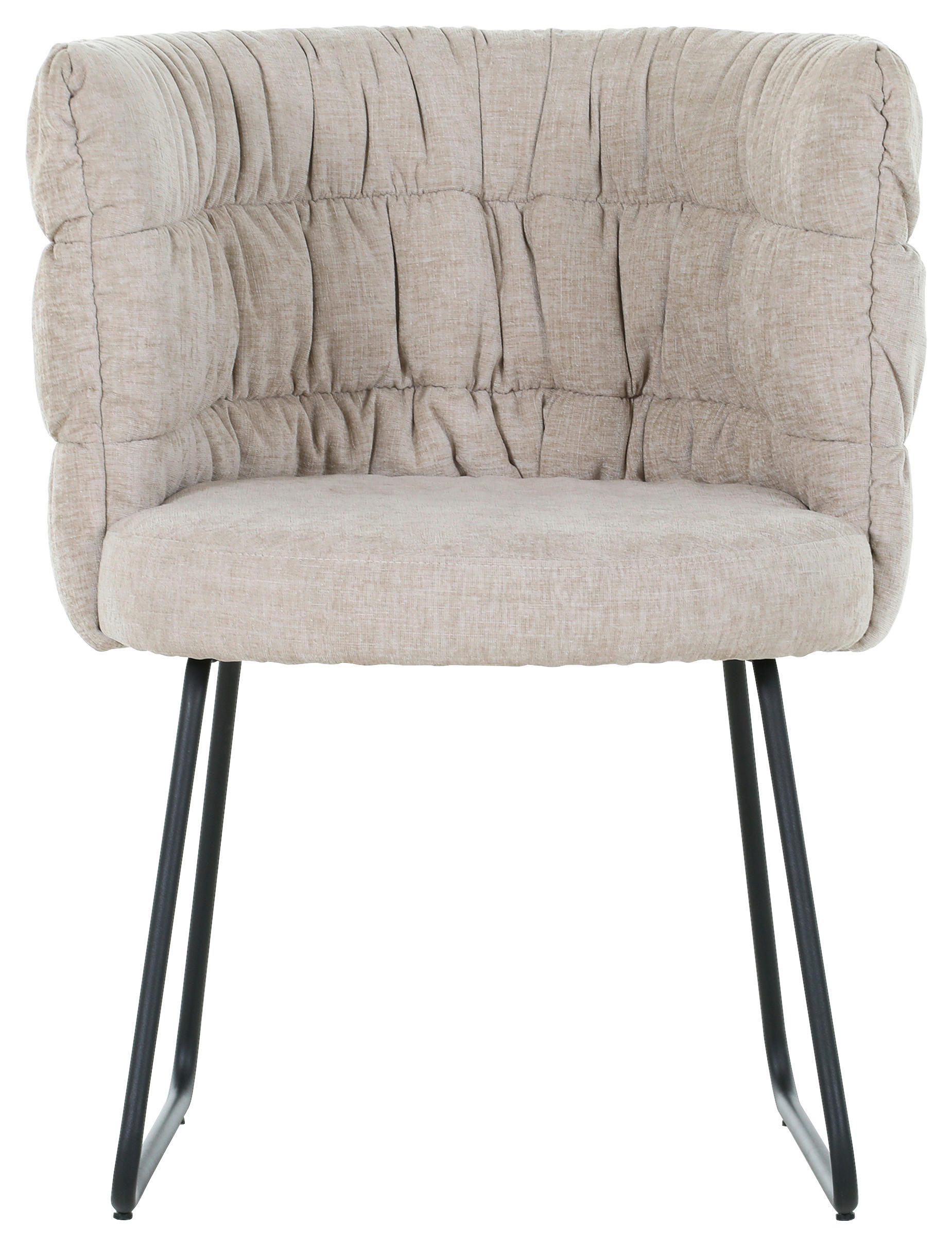 STUHL Flachgewebe Schwarz, Beige  - Beige/Schwarz, Basics, Textil/Metall (62/80/62cm) - Carryhome