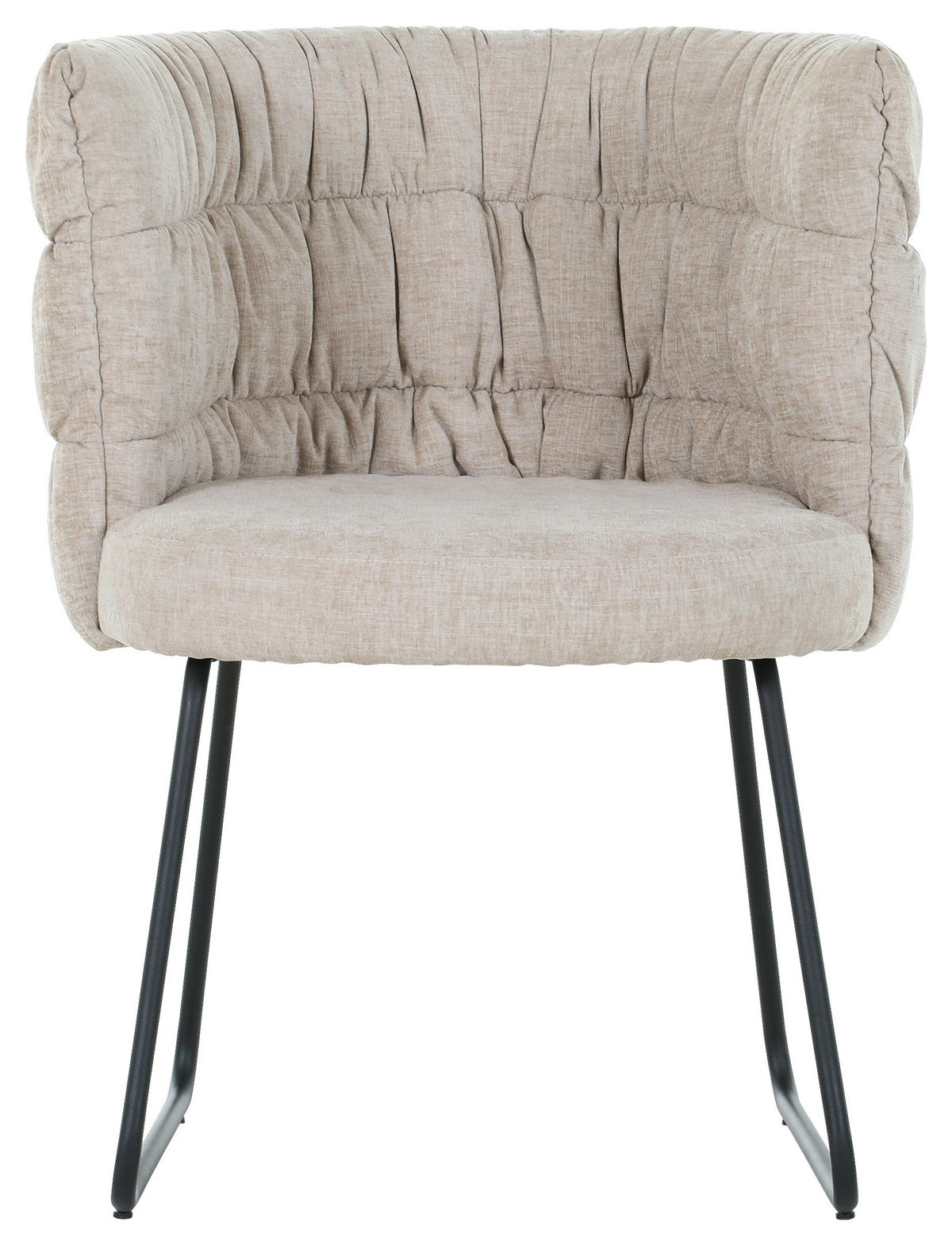 STUHL Flachgewebe Schwarz, Beige  - Beige/Schwarz, Basics, Textil/Metall (62/80/62cm) - Carryhome