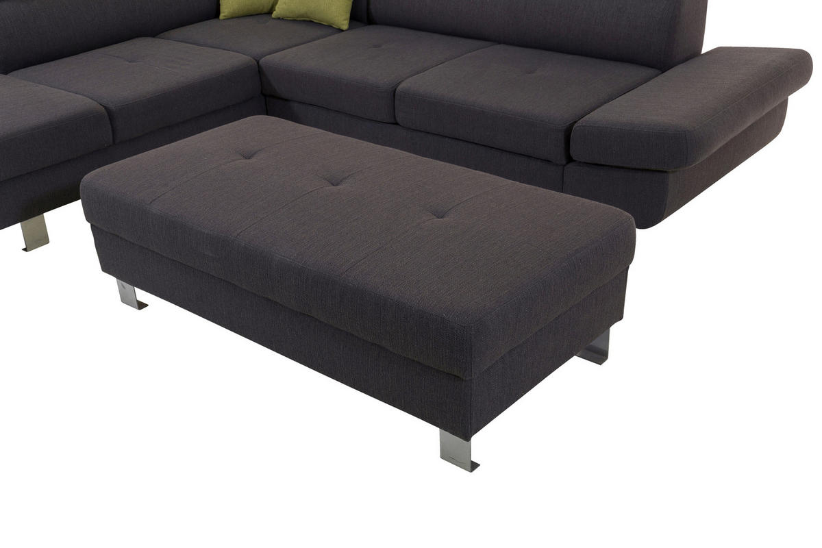 SEDEŽNA GARNITURA, tkanina antracit  - barve kroma/zelena, Design, kovina/tekstil (229/270cm) - Xora