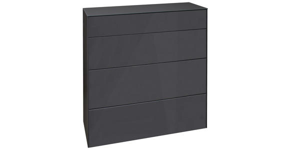 KOMMODE Imola, 82/89/42 cm, 2 Schublade(n)  - Anthrazit/Schwarz, Design, Glas/Holzwerkstoff (82/89/42cm) - Novel