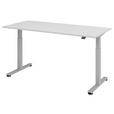 SCHREIBTISCH 180/80/72-119 cm Grau elektrisch höhenverstellbar  - Silberfarben/Grau, KONVENTIONELL, Holzwerkstoff/Metall (180/80/72-119cm) - Venda