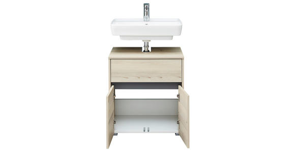 WASCHBECKENUNTERSCHRANK 60/64,4/35 cm - Silberfarben/Pinienfarben, KONVENTIONELL, Holzwerkstoff/Kunststoff (60/64,4/35cm) - Xora