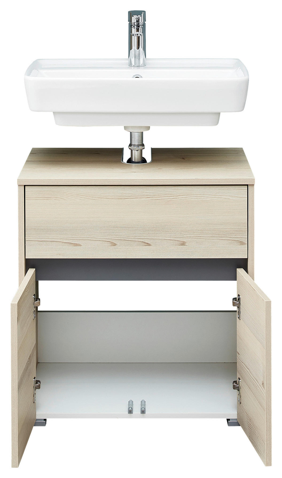 WASCHBECKENUNTERSCHRANK 60/64,4/35 cm  - Silberfarben/Pinienfarben, KONVENTIONELL, Holzwerkstoff/Kunststoff (60/64,4/35cm) - Xora